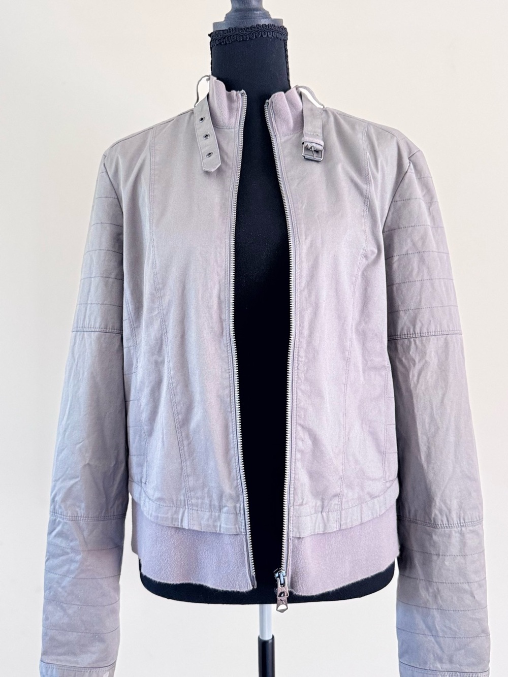 Armani Exchange Light Gray Women's Bomber Jacket